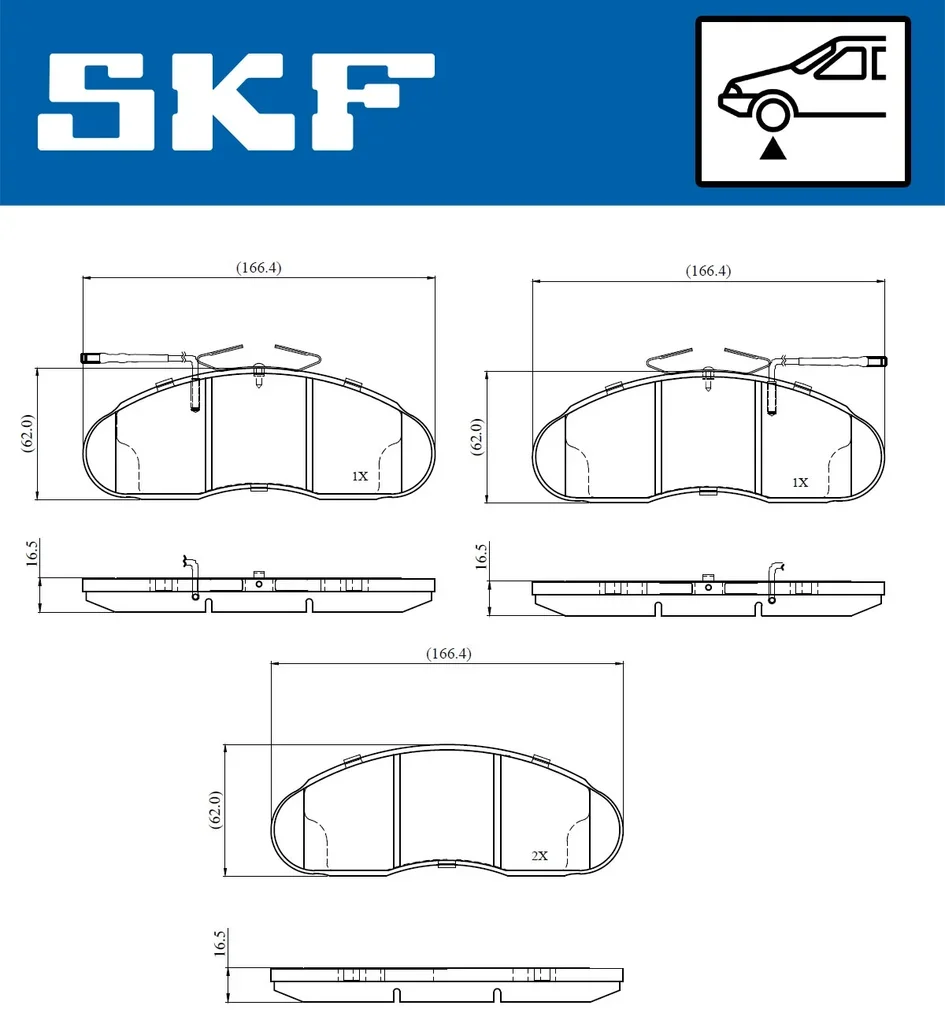 VKBP 81066 E SKF Комплект тормозных колодок, дисковый тормоз (фото 2)