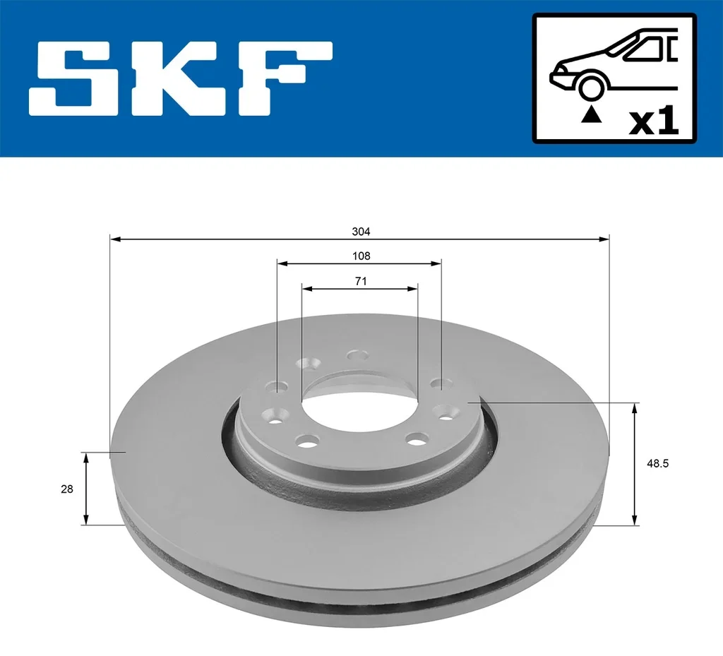 VKBD 80037 V1 SKF Тормозной диск (фото 2)