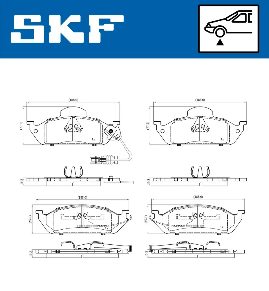 VKBP 81065 E SKF Комплект тормозных колодок, дисковый тормоз (фото 2)