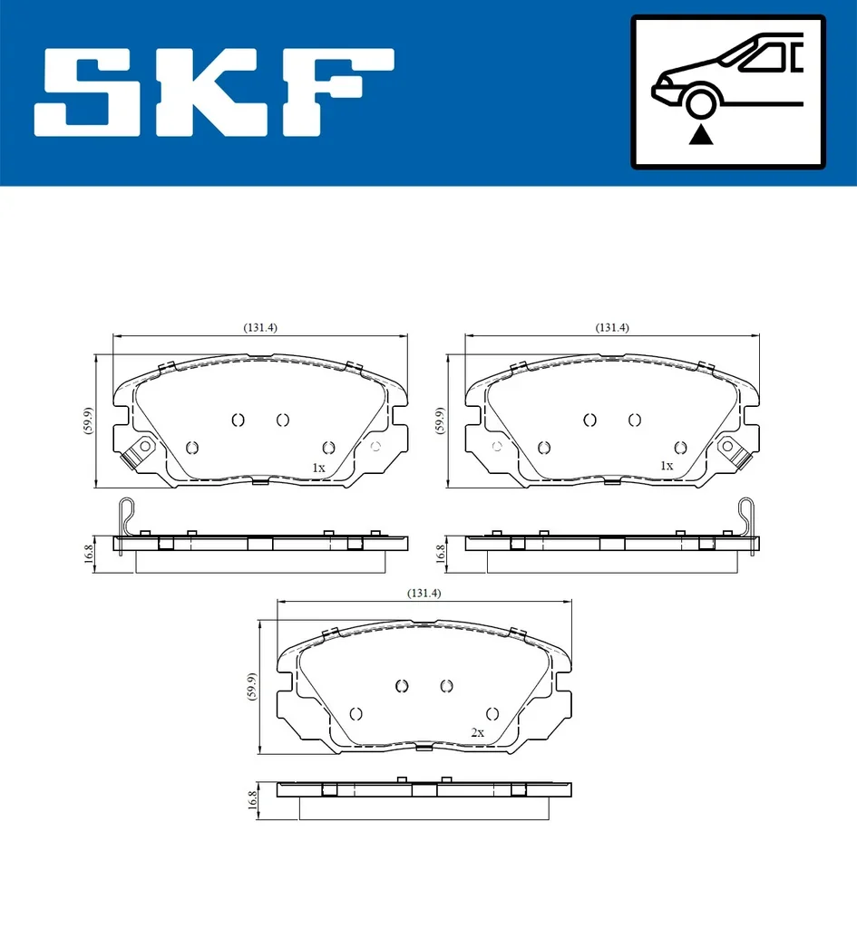 VKBP 80832 A SKF Комплект тормозных колодок, дисковый тормоз (фото 3)