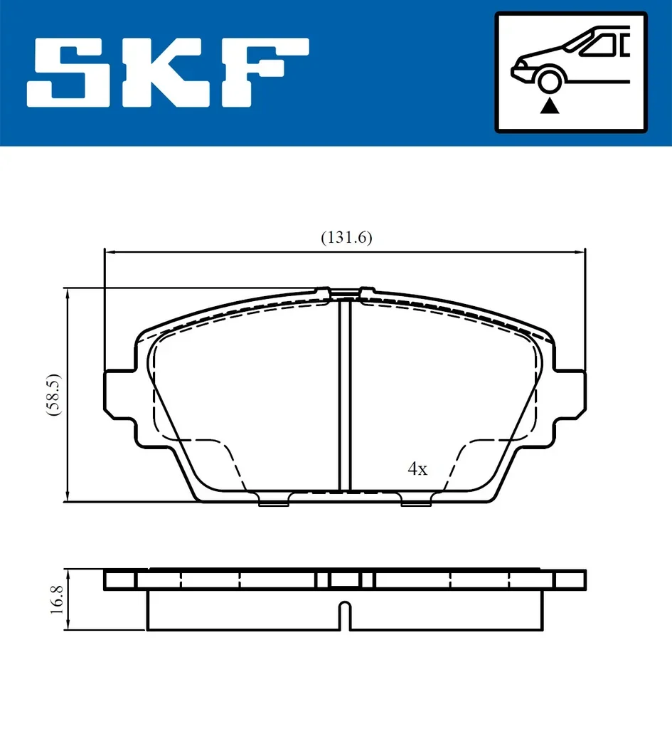 VKBP 81017 SKF Комплект тормозных колодок, дисковый тормоз (фото 3)