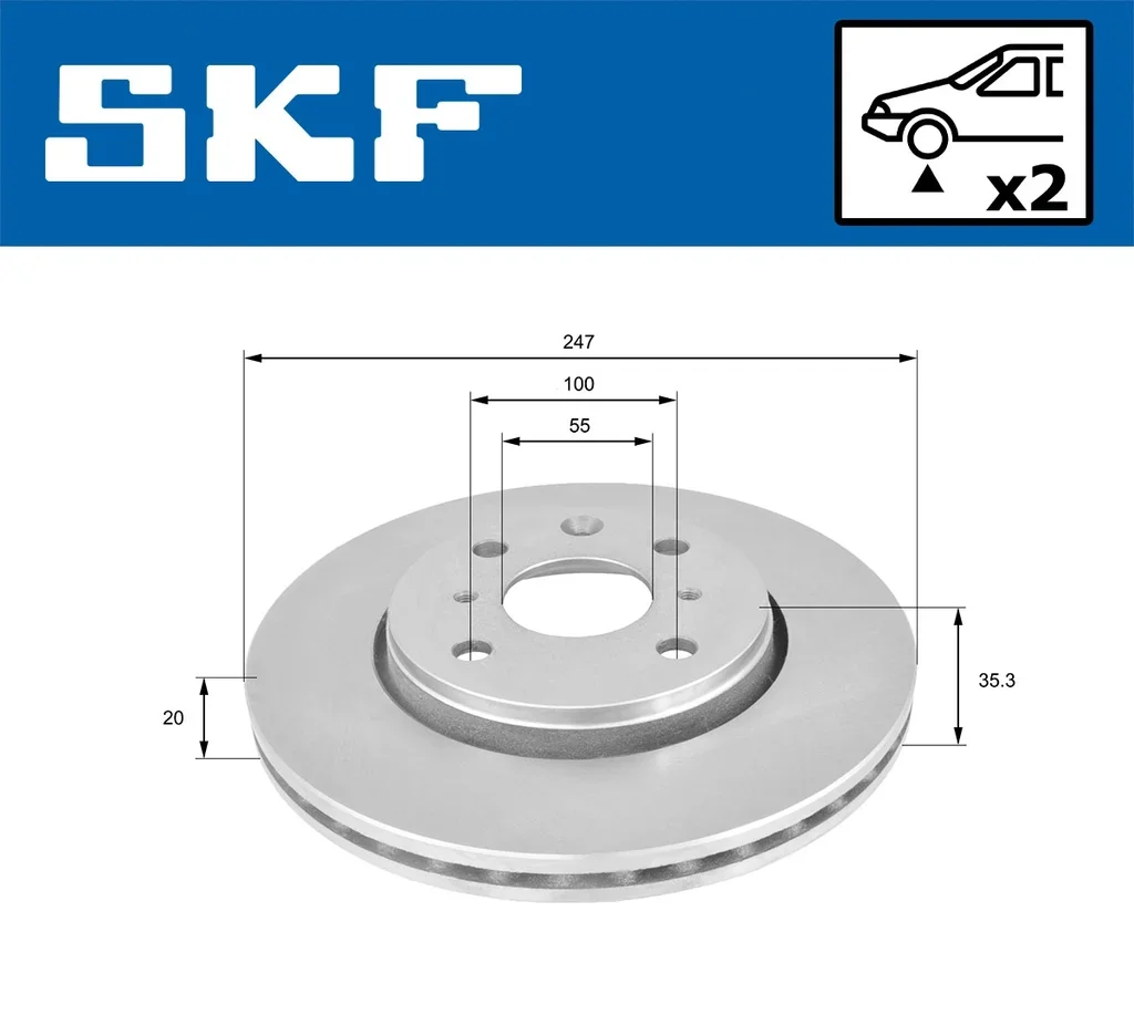 VKBD 80043 V2 SKF Тормозной диск (фото 2)