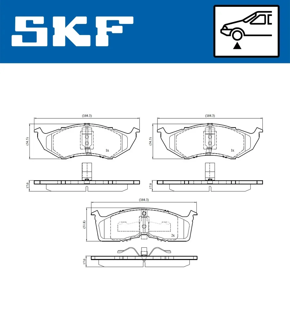 VKBP 81133 SKF Комплект тормозных колодок, дисковый тормоз (фото 2)