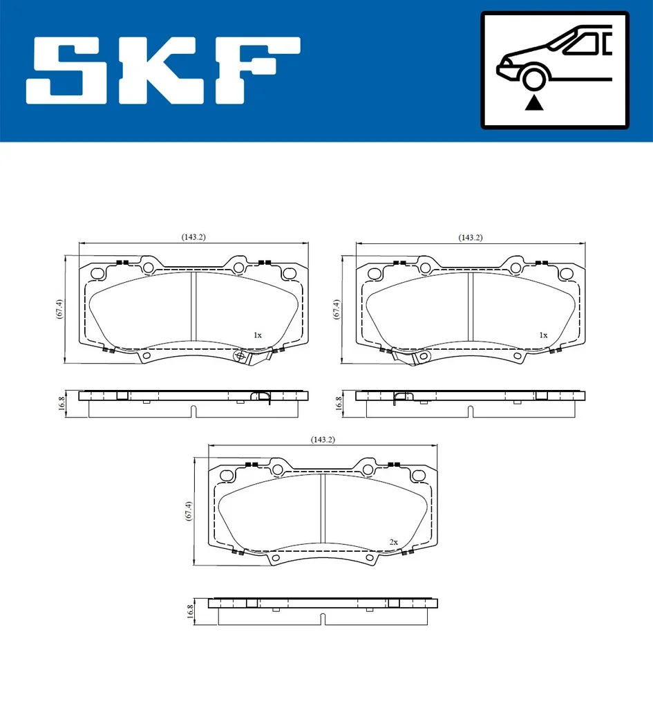 VKBP 81096 A SKF Комплект тормозных колодок, дисковый тормоз (фото 3)