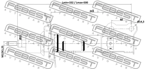 12110-014FR FEBEST Амортизатор (фото 1)
