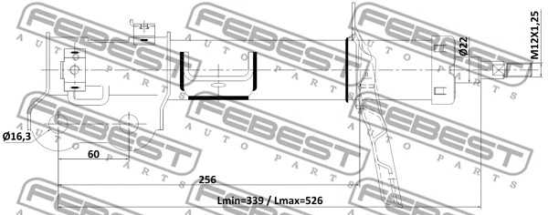 22110-002FL FEBEST Амортизатор (фото 1)