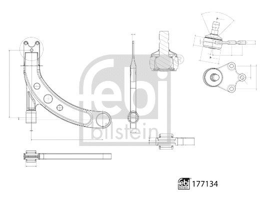 177134 FEBI Рычаг независимой подвески колеса, подвеска колеса (фото 3)