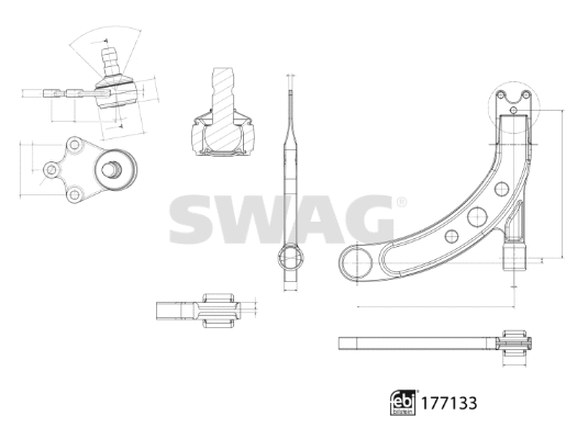 33 10 3923 SWAG Рычаг независимой подвески колеса, подвеска колеса (фото 3)