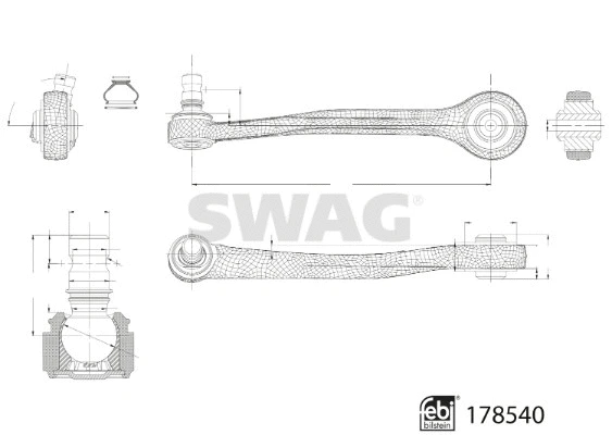 33 10 4580 SWAG Рычаг независимой подвески колеса, подвеска колеса (фото 2)