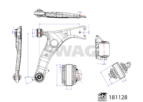33 10 8129 SWAG Рычаг независимой подвески колеса, подвеска колеса (фото 1)