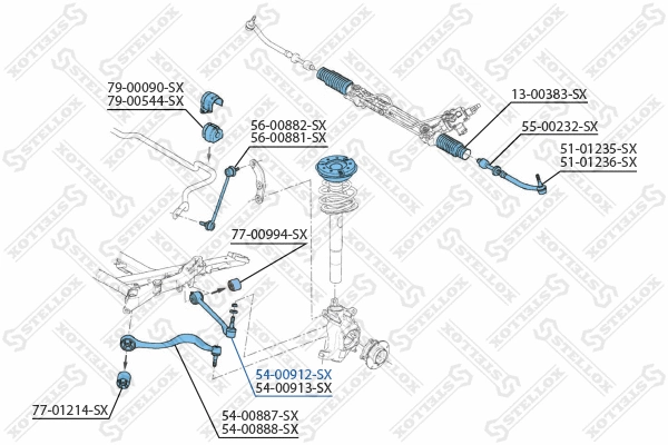 54-00912-SX STELLOX Рычаг независимой подвески колеса, подвеска колеса (фото 2)