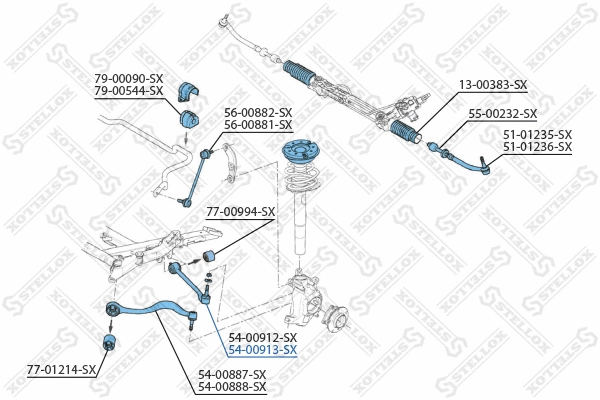 54-00913-SX STELLOX Рычаг независимой подвески колеса, подвеска колеса (фото 2)