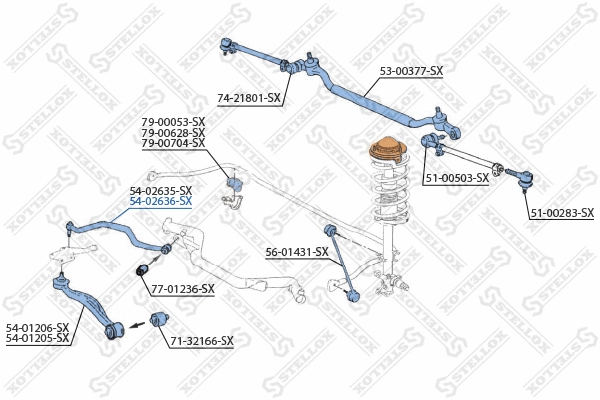54-02636-SX STELLOX Рычаг независимой подвески колеса, подвеска колеса (фото 2)