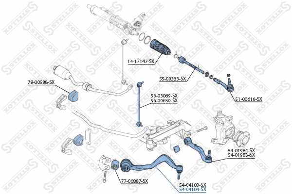 54-04104-SX STELLOX Рычаг независимой подвески колеса, подвеска колеса (фото 2)