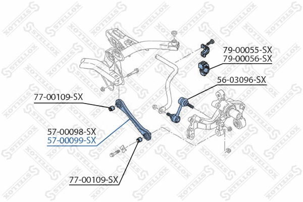 57-00099-SX STELLOX Рычаг независимой подвески колеса, подвеска колеса (фото 1)