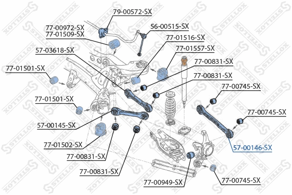 57-00146-SX STELLOX Рычаг независимой подвески колеса, подвеска колеса (фото 1)