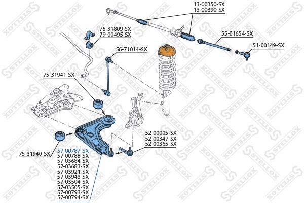 57-00787-SX STELLOX Рычаг независимой подвески колеса, подвеска колеса (фото 2)