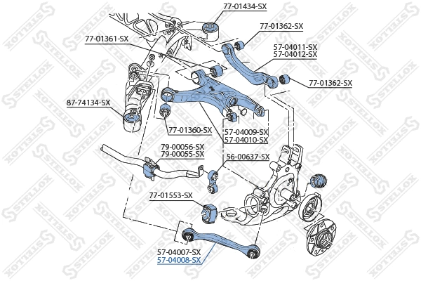 57-04008-SX STELLOX Рычаг независимой подвески колеса, подвеска колеса (фото 1)