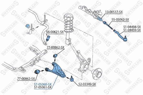 57-05060-SX STELLOX Рычаг независимой подвески колеса, подвеска колеса (фото 2)