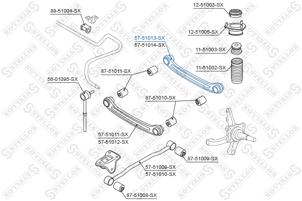 57-51013-SX STELLOX Рычаг независимой подвески колеса, подвеска колеса (фото 1)