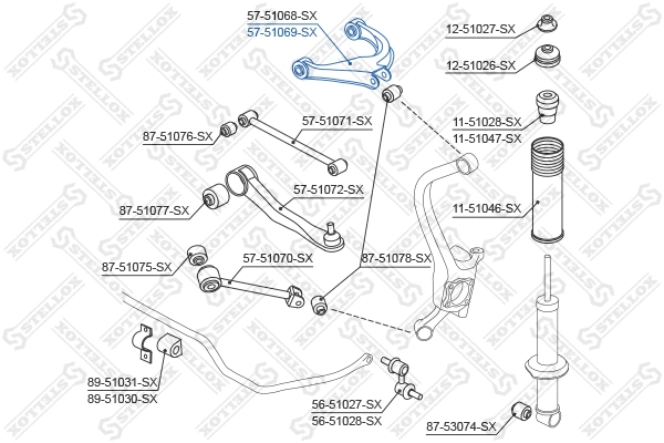 57-51069-SX STELLOX Рычаг независимой подвески колеса, подвеска колеса (фото 1)