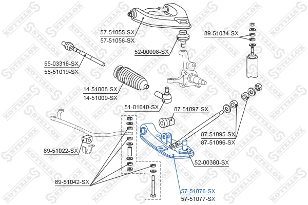 57-51076-SX STELLOX Рычаг независимой подвески колеса, подвеска колеса (фото 2)