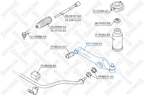 57-71039-SX STELLOX Рычаг независимой подвески колеса, подвеска колеса (фото 2)