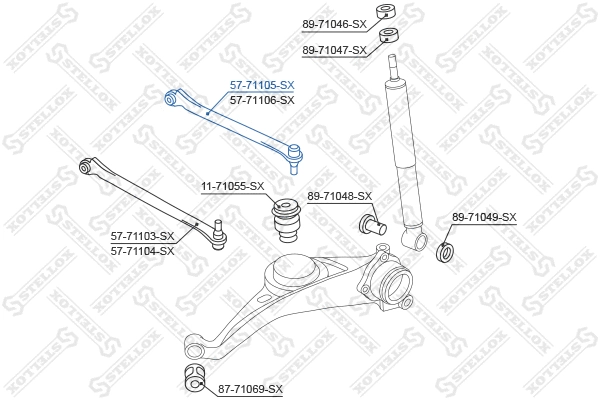 57-71105-SX STELLOX Рычаг независимой подвески колеса, подвеска колеса (фото 1)