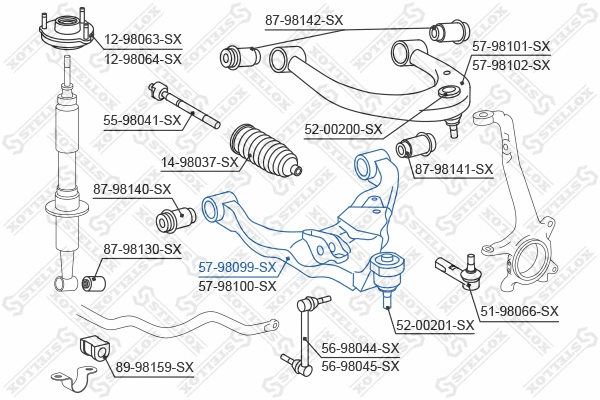 57-98099-SX STELLOX Рычаг независимой подвески колеса, подвеска колеса (фото 1)