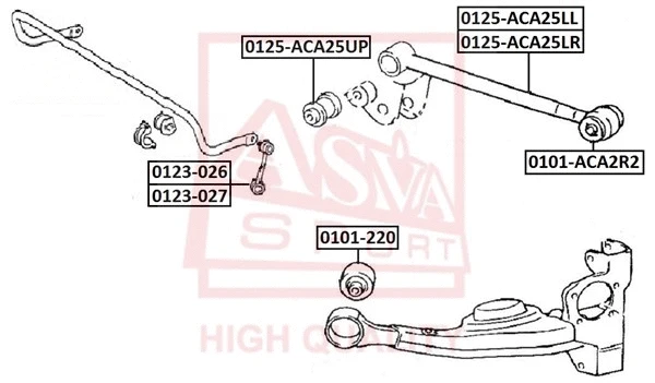 0125-ACA25LR ASVA Рычаг независимой подвески колеса, подвеска колеса (фото 1)