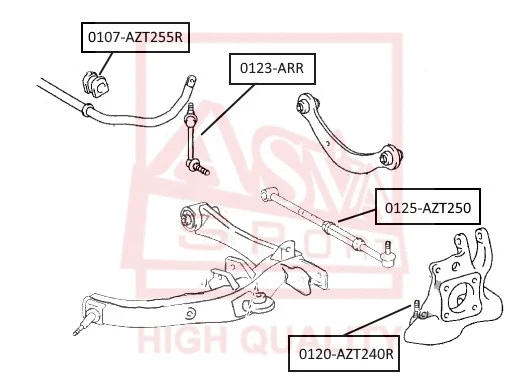 0125-AZT250 ASVA Рычаг независимой подвески колеса, подвеска колеса (фото 1)