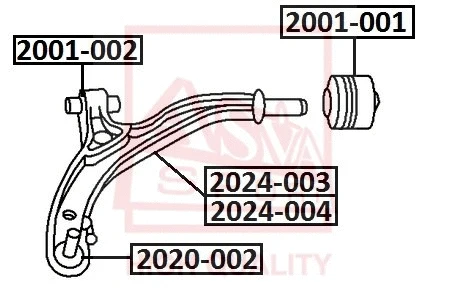 2024-003 ASVA Рычаг независимой подвески колеса, подвеска колеса (фото 1)