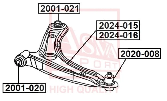 2024-016 ASVA Рычаг независимой подвески колеса, подвеска колеса (фото 1)