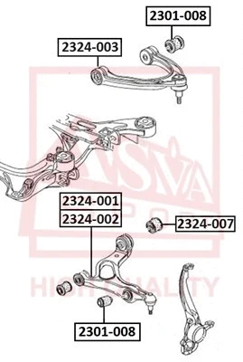 2324-003 ASVA Рычаг независимой подвески колеса, подвеска колеса (фото 1)