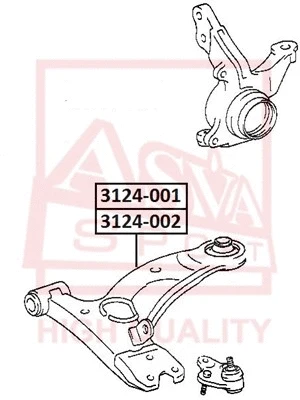 3124-001 ASVA Рычаг независимой подвески колеса, подвеска колеса (фото 1)