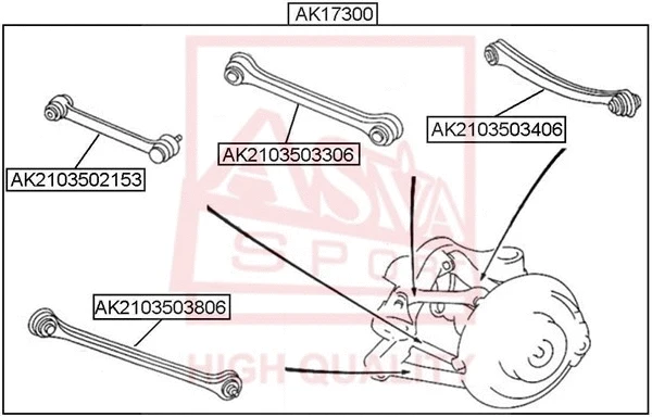 AK2103503406 ASVA Рычаг независимой подвески колеса, подвеска колеса (фото 1)