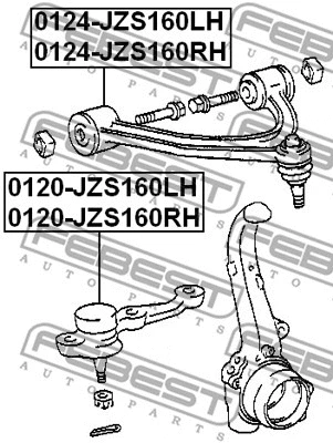0124-JZS160LH FEBEST Рычаг независимой подвески колеса, подвеска колеса (фото 2)