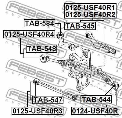 0124-USF40R FEBEST Рычаг независимой подвески колеса, подвеска колеса (фото 2)
