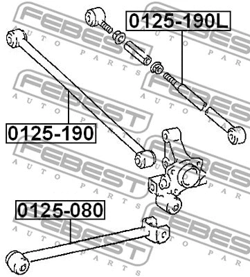 0125-190L FEBEST Рычаг независимой подвески колеса, подвеска колеса (фото 2)