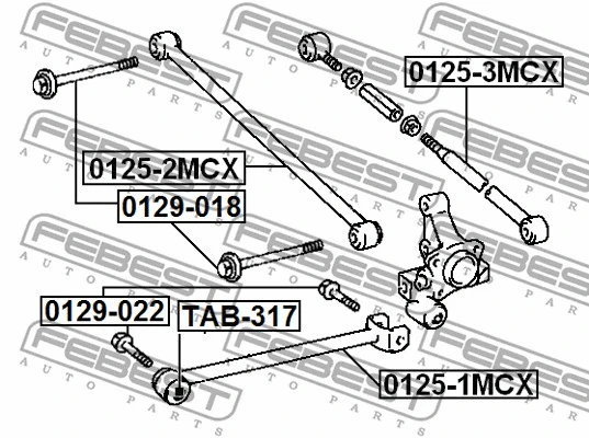 0125-1MCX FEBEST Рычаг независимой подвески колеса, подвеска колеса (фото 2)