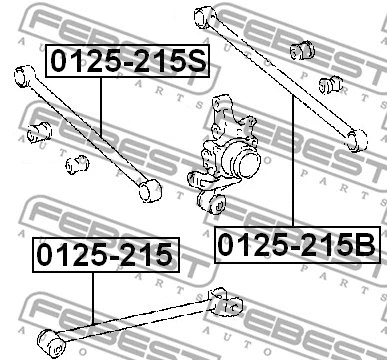 0125-215B FEBEST Рычаг независимой подвески колеса, подвеска колеса (фото 2)