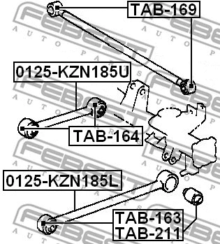 0125-KZN185L FEBEST Рычаг независимой подвески колеса, подвеска колеса (фото 2)