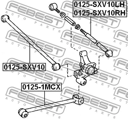 0125-SXV10 FEBEST Рычаг независимой подвески колеса, подвеска колеса (фото 2)