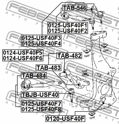 0125-USF40F1 FEBEST Рычаг независимой подвески колеса, подвеска колеса (фото 2)
