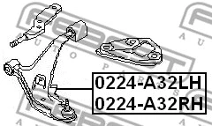 0224-A32LH FEBEST Рычаг независимой подвески колеса, подвеска колеса (фото 2)