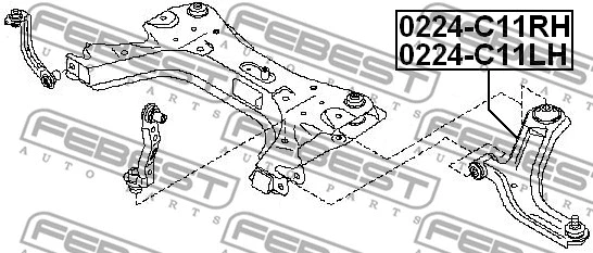 0224-C11LH FEBEST Рычаг независимой подвески колеса, подвеска колеса (фото 2)