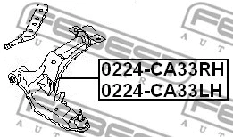 0224-CA33RH FEBEST Рычаг независимой подвески колеса, подвеска колеса (фото 2)