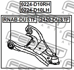 0224-D10RH FEBEST Рычаг независимой подвески колеса, подвеска колеса (фото 1)