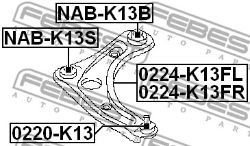 0224-K13FL FEBEST Рычаг независимой подвески колеса, подвеска колеса (фото 2)