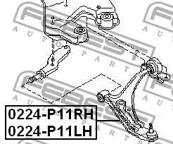 0224-P11LH FEBEST Рычаг независимой подвески колеса, подвеска колеса (фото 2)